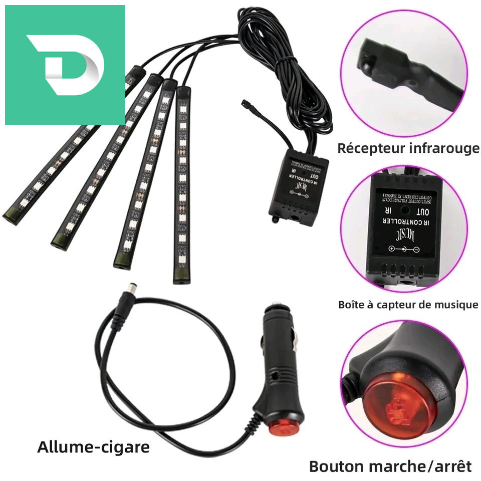 led RGB intérieur auto standard 