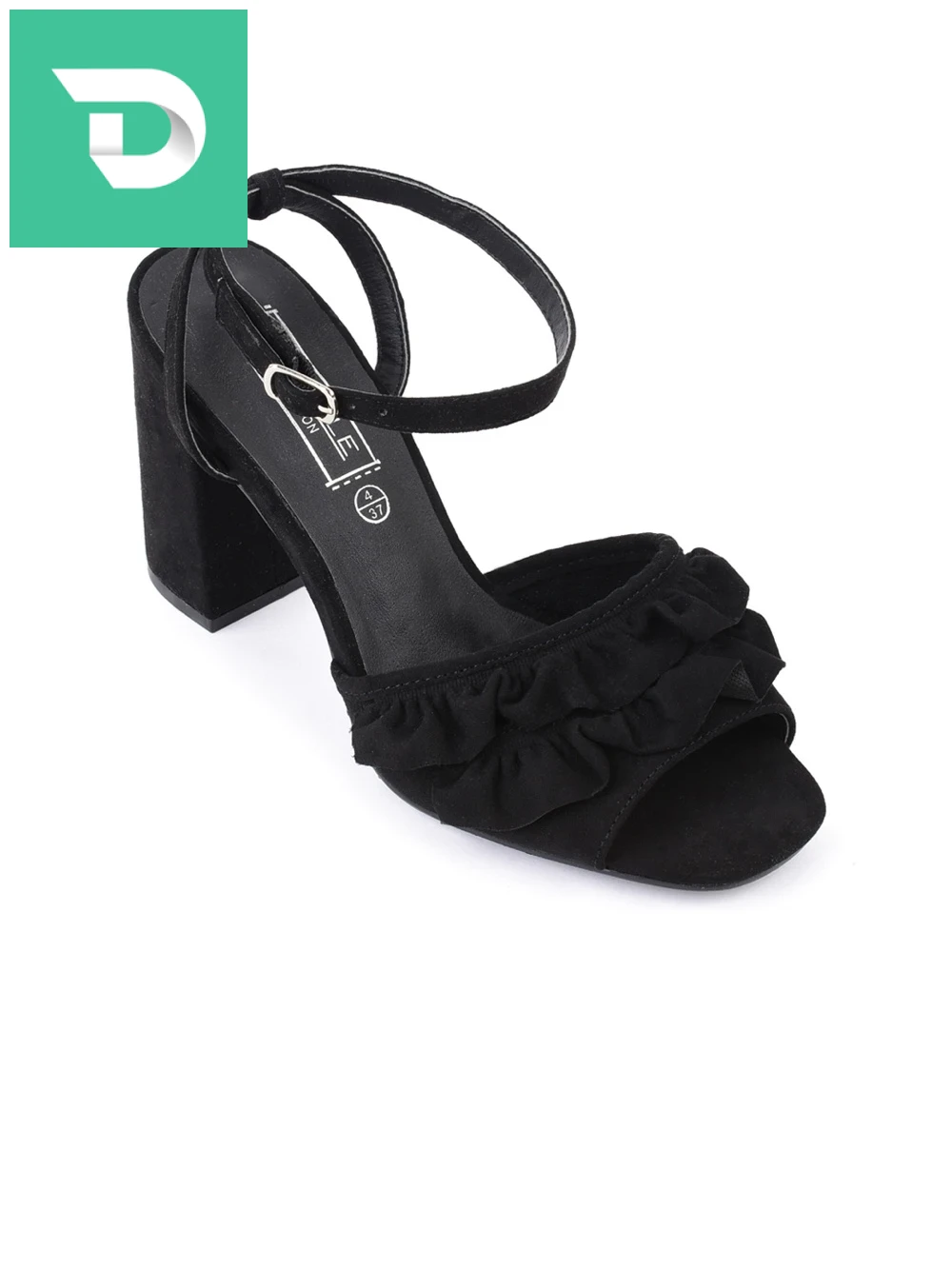 Sandale truffle noire en daim 