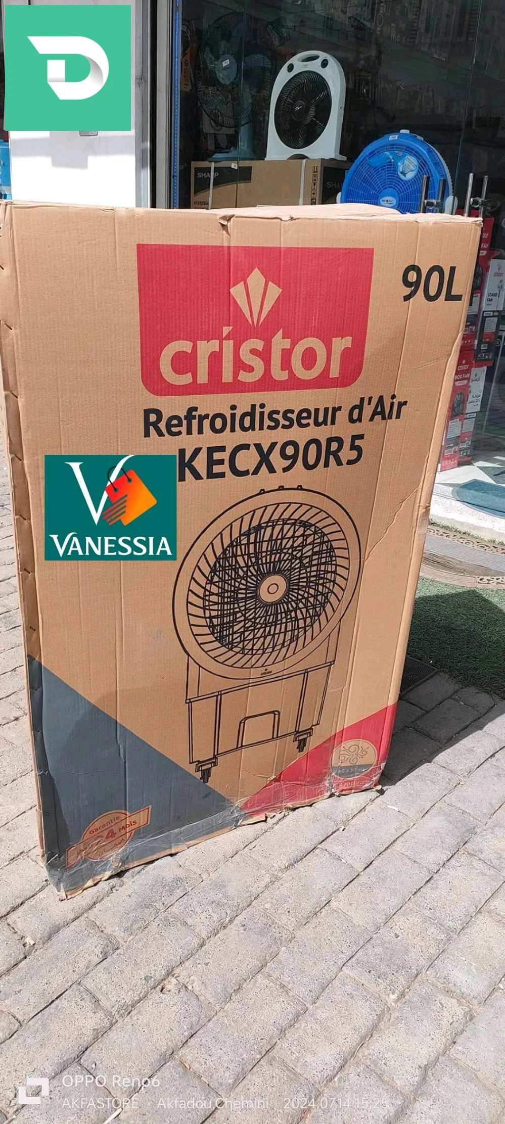 Refroidisseur d’air marque cristor 90L 