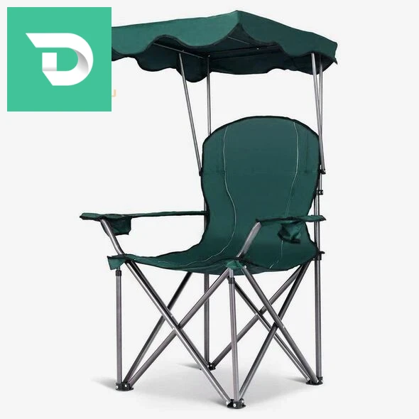 كرسي الاسترخاء قابل للطي بتصميم متين بحاملة أكواب و مظلة لخرجات التنزه و التخييم Chaise Longue Pliable Avec Porte Goblet Et Ombrelle 