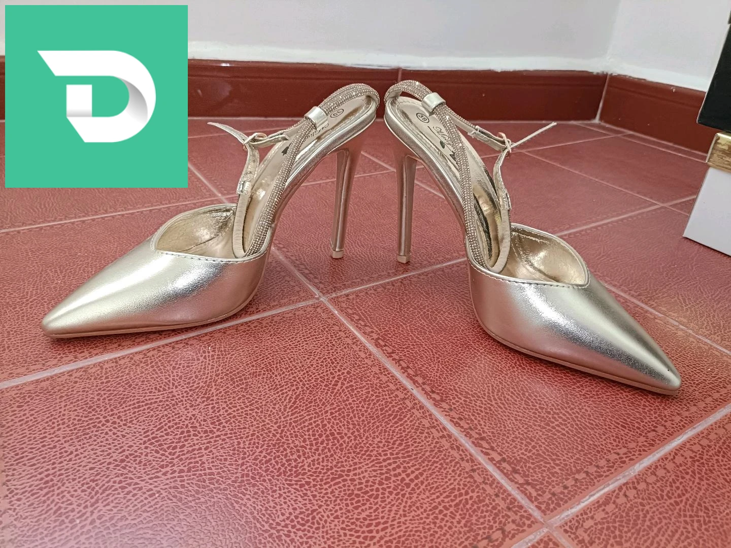 escarpins dorée mariée fête 