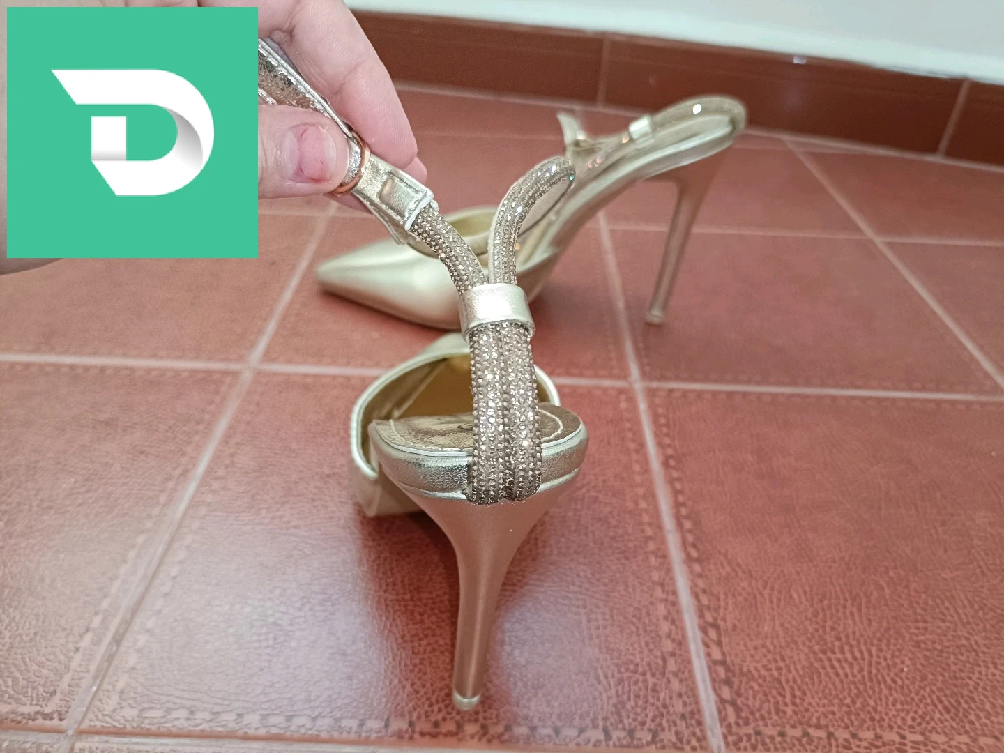 escarpins dorée mariée fête 