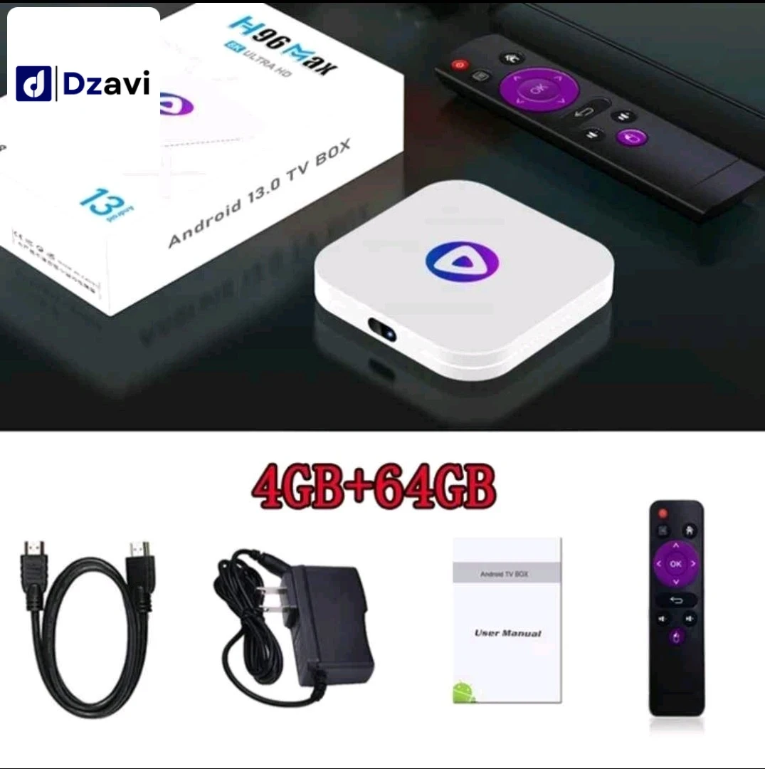 Num 0554252608 Num wattsapp 0773317064 Android tv box h96 Max M1 Android 13 Stockage 64gb✅ Ram 4gb✅ Rockchip3528 Quad core ARM cortex-A53 8k ultra HD+HDR10+ H.265(HEVC)