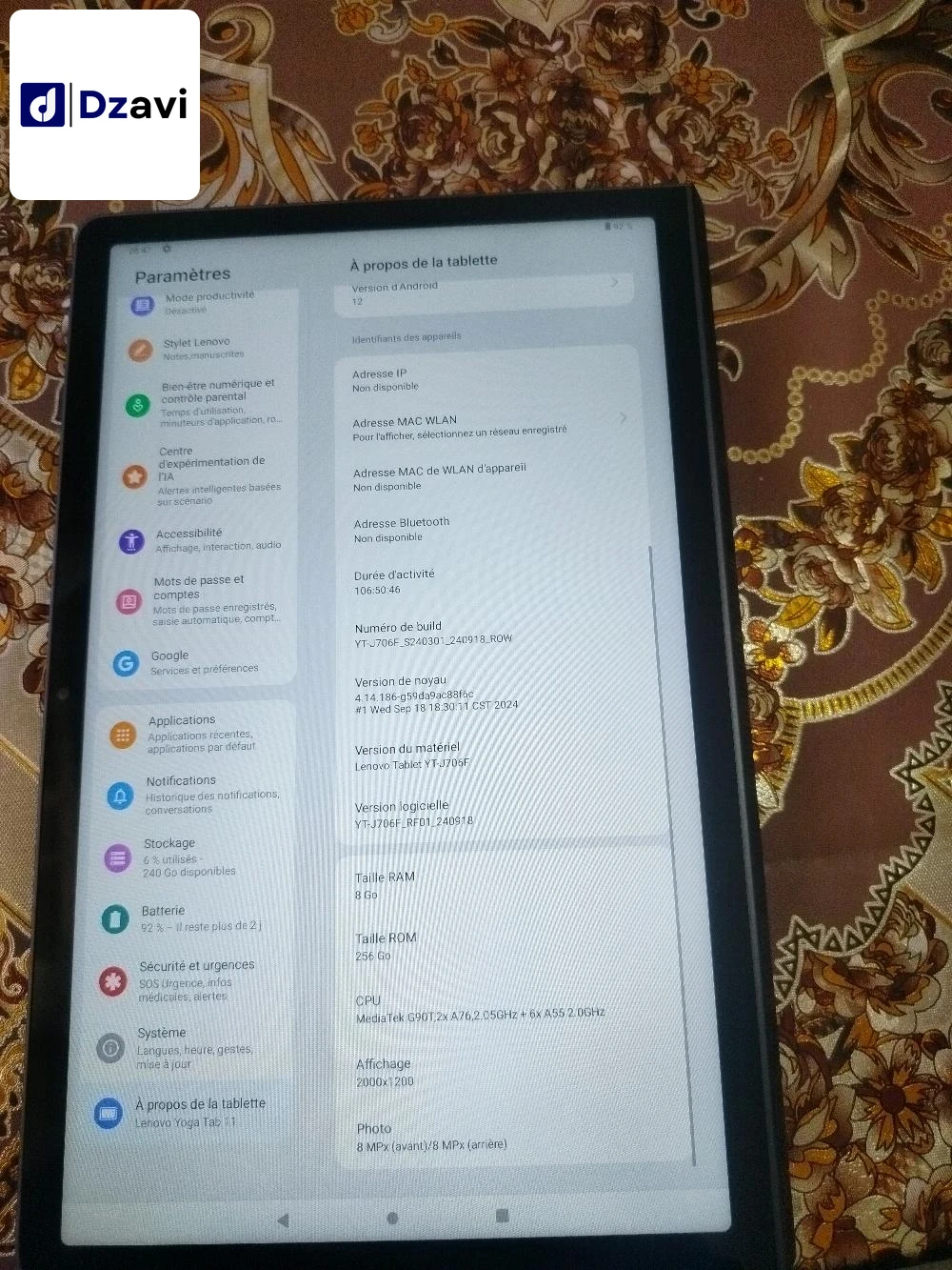 Tablettes Android à vendre à 31 ORAN