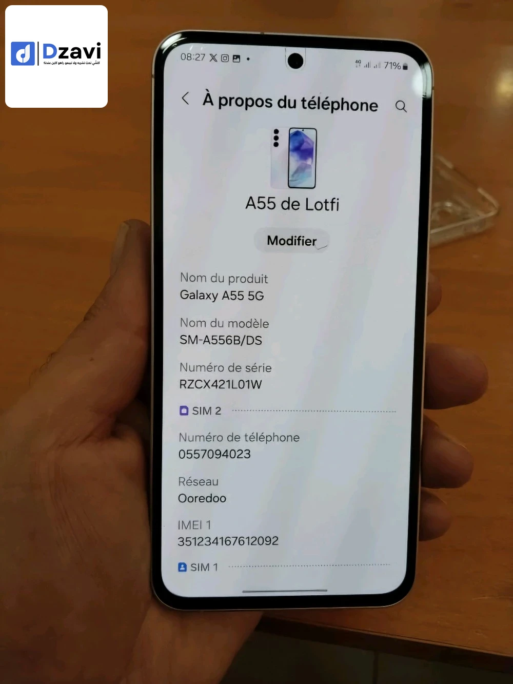 Samsung A55 ???????? européen 2 sim 8/128 état 9.5/10 kaba sans boîte fournie avec incassable et antichoc