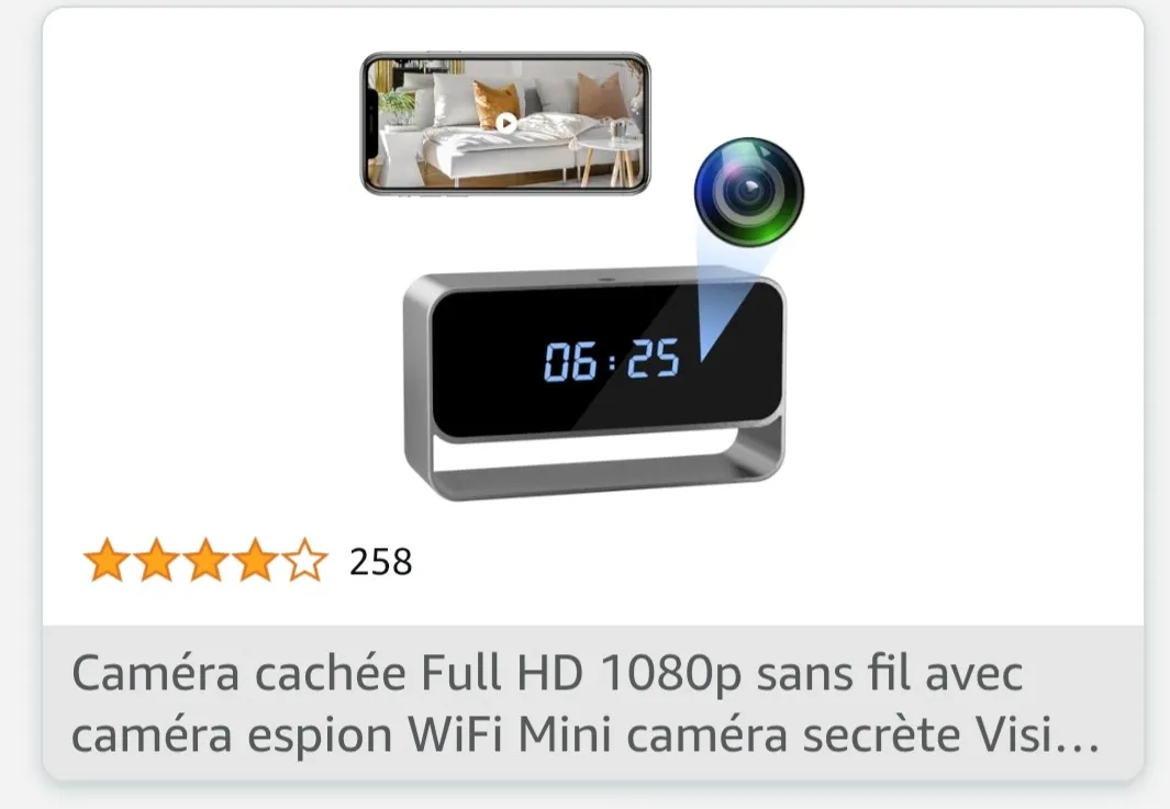 Horloge Digitale avec caméra intégrée wifi